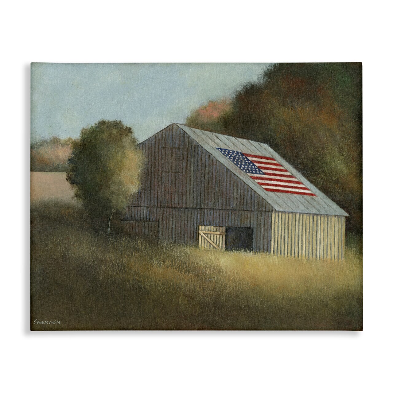 Stupell Industries Peaceful Americana Barn Canvas By David Swanagin